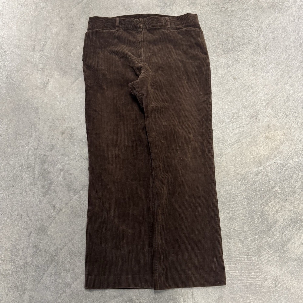 Women's Brown Corduroy Pants Flare High Rise Jones New York Preppy SZ 12